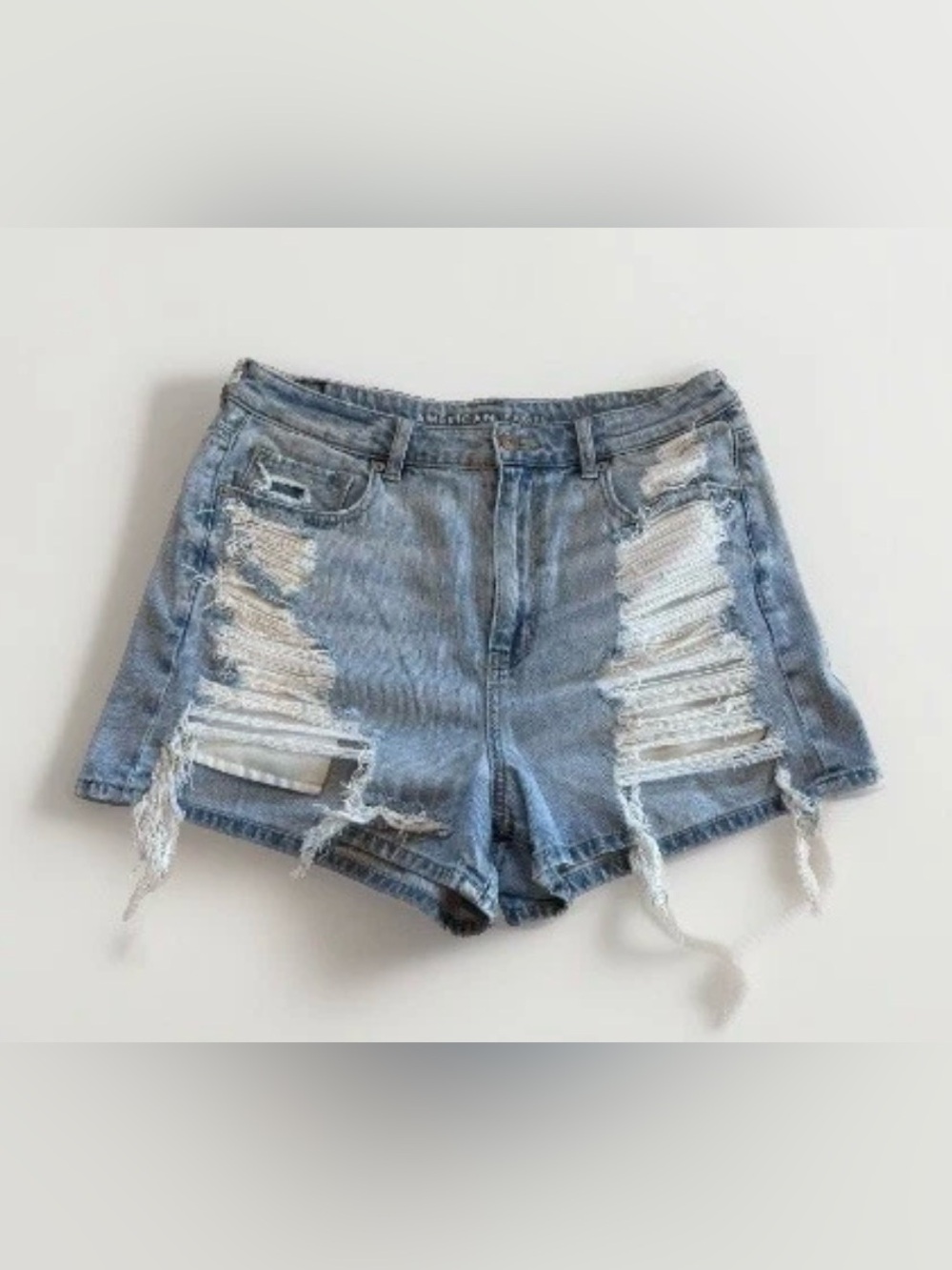 American Eagle Distressed Jorts Denim Shorts Size 12 Jean Comfort Stretch